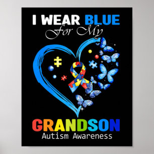 Poster Eu Visto Azul Para O Coração De Consciência Do Aut