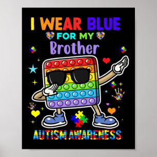 Poster Eu Visto Azul Para O Mês De Consciência Do Autismo