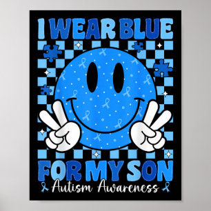 Poster Eu Visto Azul Para O Meu Filho Autismo Sensibiliza