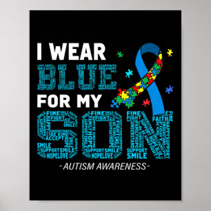 Poster Eu Visto Azul Para O Meu Filho Autismo Sensibiliza