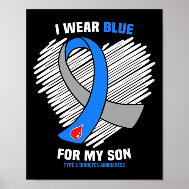 Poster Eu Visto Azul Para O Meu Filho Sensibilização Para (Frente)