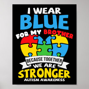 Poster Eu Visto Azul Para O Meu Irmão Autismo Sensibiliza