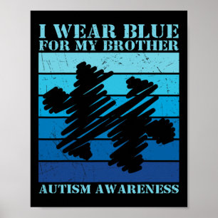 Poster Eu Visto Azul Para O Meu Irmão Crianças Autistas A