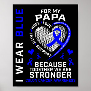 Poster Eu Visto Azul Para O Meu Papá Colon Cancer Sensibi