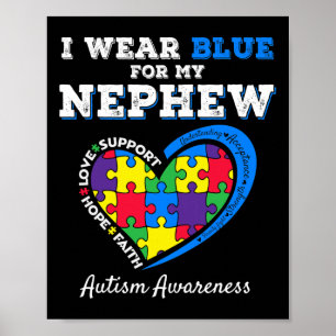Poster Eu Visto Azul Para O Meu Sobrevivência Autismo Do