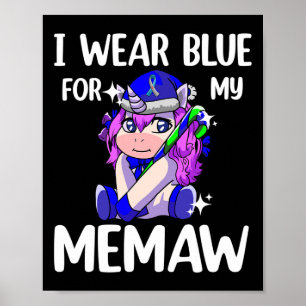 Poster Eu Visto Azul para o Meu Suporte de Consciência da