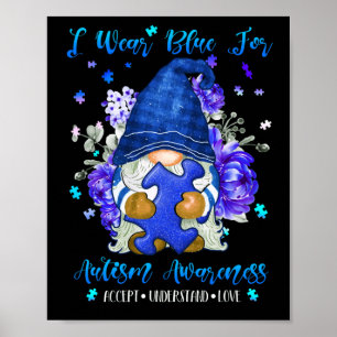 Poster Eu Visto Azul Para O Reconhecimento Autismo Entend
