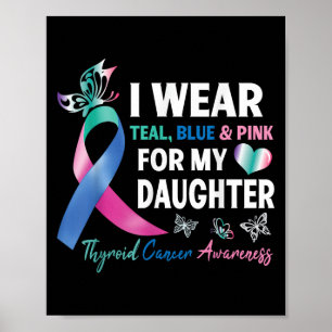 Poster Eu Visto Azul Teal &amp; Rosa Para Minha Filha Thy