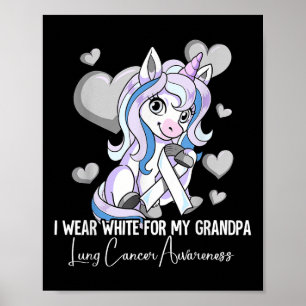 Poster Eu Visto Branco Para A Consciência Do Cancer Pulmo