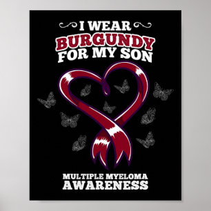 Poster Eu Visto Burgundy Filho Múltiplo Mieloma Sensibili