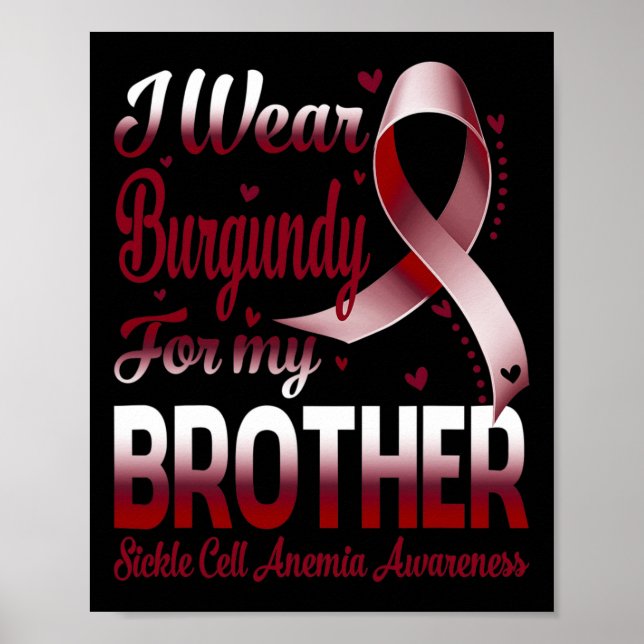 Poster Eu Visto Burgundy Para A Anemia De Células Falsifo (Frente)