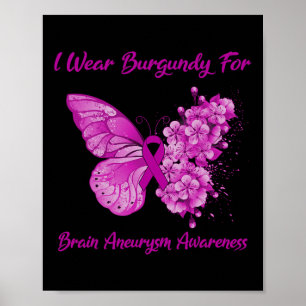 Poster Eu Visto Burgundy Para A Consciência Do Aneurismo