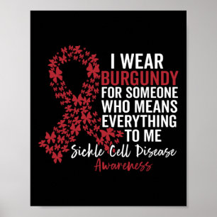 Poster Eu Visto Burgundy para o Suporte à Consciência das