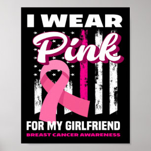 Poster Eu Visto Cor-De-Rosa Para O Cancer De Mama Namorad