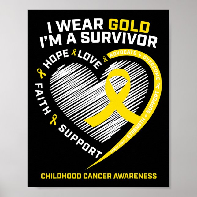 Poster Eu Visto Dourado Eu sou um Cancer de infância de c (Frente)