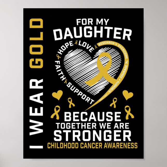 Poster Eu Visto Dourado Para A Minha Filha Cancer Paren (Frente)
