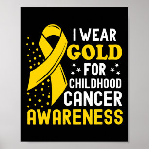 Poster Eu Visto Dourado Para O Apoio À Consciência Do Can
