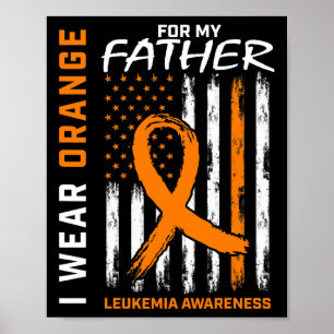 Poster Eu Visto Laranja Padre Pai Leucemia Consciência Am