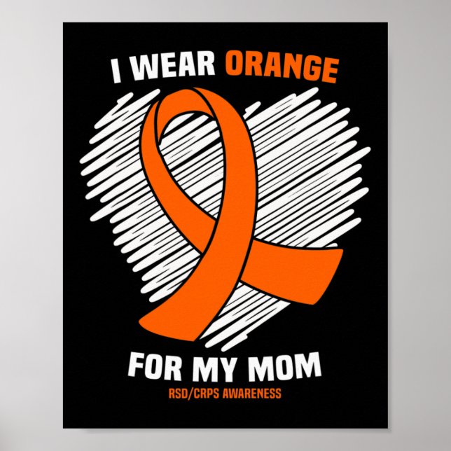 Poster Eu Visto Laranja Para A Minha Mãe Sensibilização R (Frente)