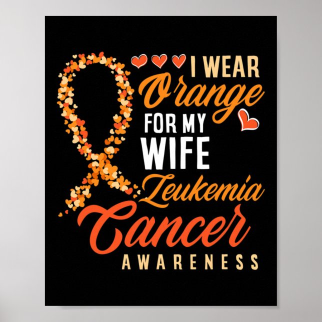 Poster Eu Visto Laranja Para A Minha Mulher, Leucemia, Ca (Frente)