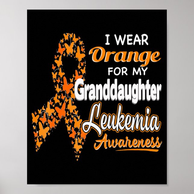 Poster Eu visto Laranja para a minha neta Leukemia Consci (Frente)
