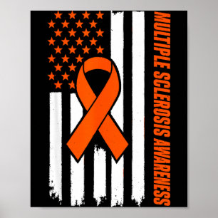 Poster Eu visto laranja para conscientização da esclerose