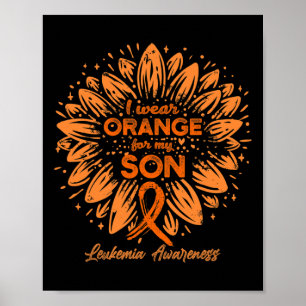 Poster Eu Visto Laranja Para Minha Leucemia De Girassol L