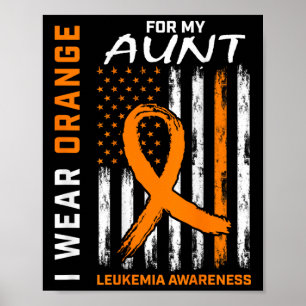 Poster Eu Visto Laranja Para Minha Tia Leucemia Sensibili