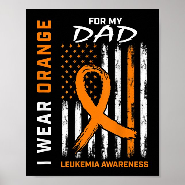 Poster Eu Visto Laranja Para O Meu Pai Leucemia Conscient (Frente)