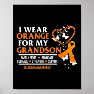 Poster Eu Visto Laranja Para O Vovô Leucemia, Rótulo De C
