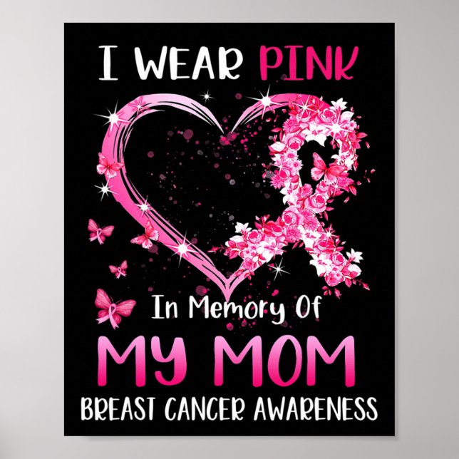 Poster Eu Visto Rosa Em Memória Da Minha Mãe cancer De Ma (Frente)