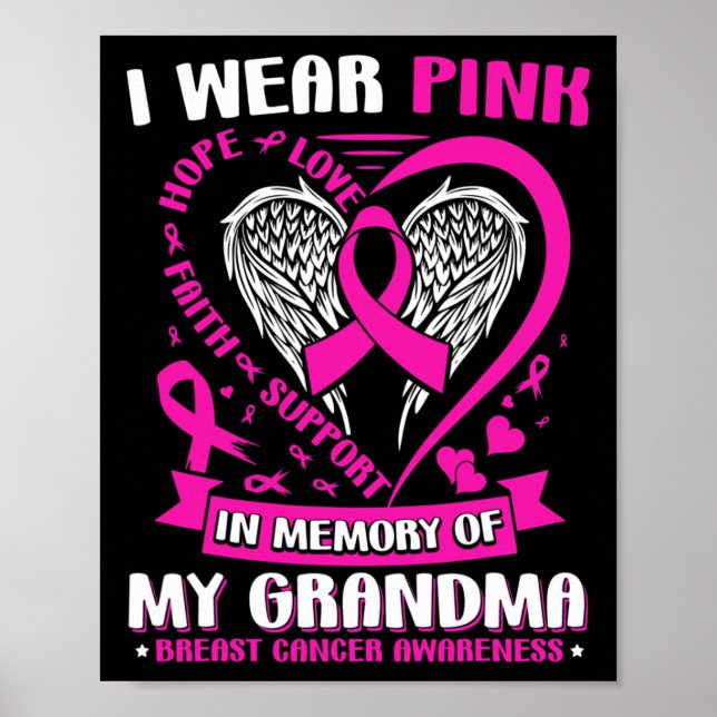 Poster Eu Visto Rosa Em Memória De Minha Avó Cancer De Ma (Frente)