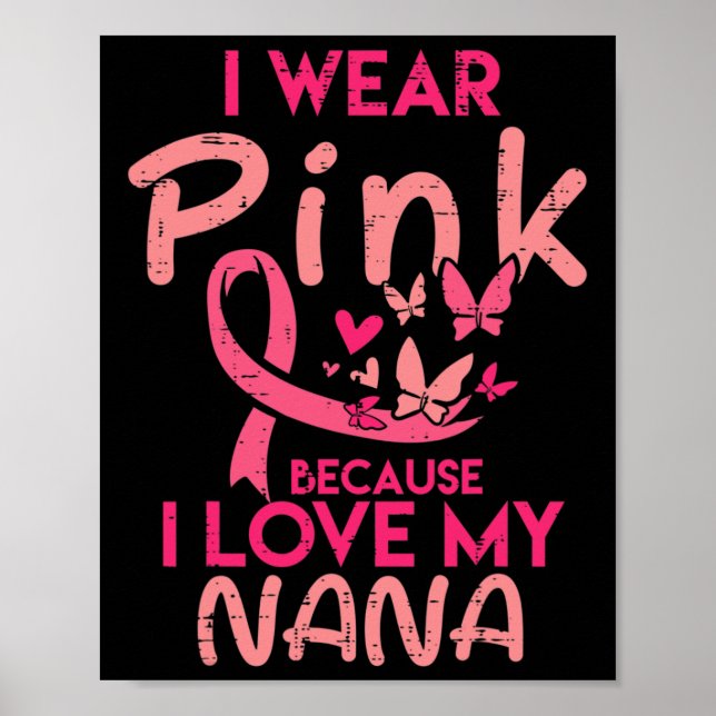 Poster Eu Visto Rosa Eu Amo Minha Consciência Do Cancer D (Frente)