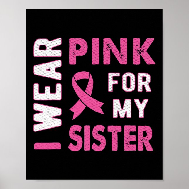 Poster Eu Visto Rosa para a Consciência do Cancer da Mama (Frente)