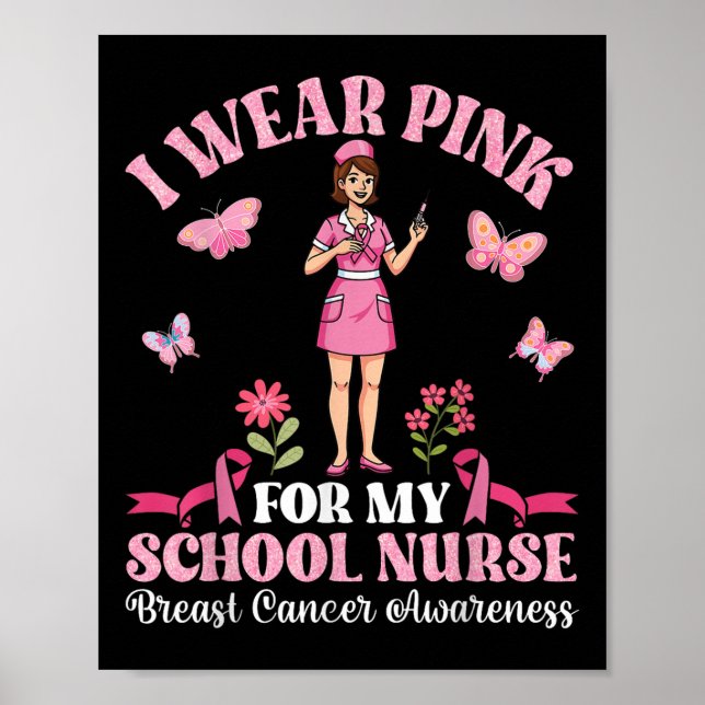 Poster Eu Visto Rosa Para A Minha Enfermeira Da Escola Ca (Frente)