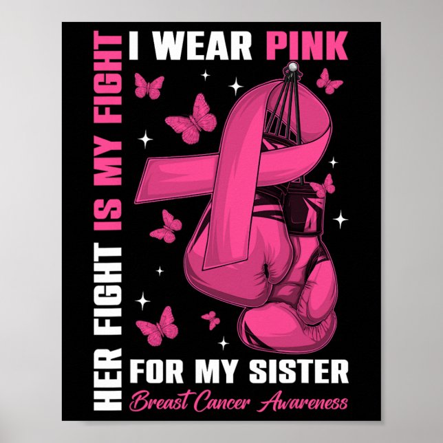 Poster Eu Visto Rosa Para Minha Consciência Do Cancer Da  (Frente)