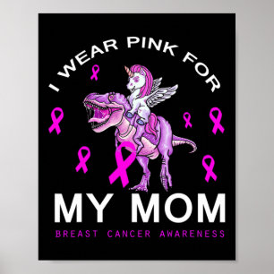 Poster Eu Visto Rosa Para Minha Mãe Cancer Sensibilização
