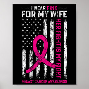 Poster Eu Visto Rosa Para Minha Mulher Cancer Sensibiliza