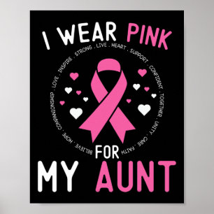 Poster Eu Visto Rosa Para Minha Tia Apoio ao cancer de ma