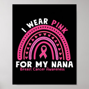 Poster Eu Visto Rosa Para O Meu Cancer De Mama Da Nana.
