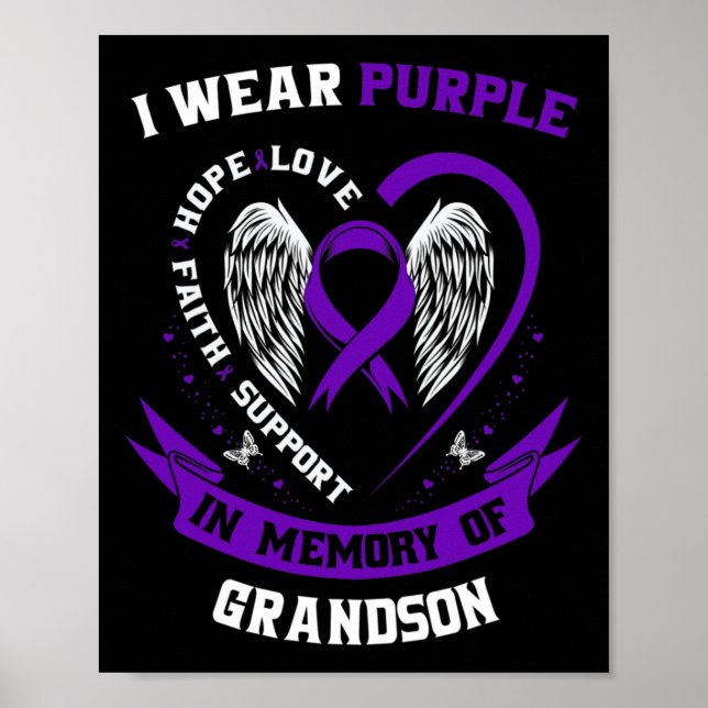 Poster Eu Visto Roxo em Memória do Neto Epilepsy Aware (Frente)