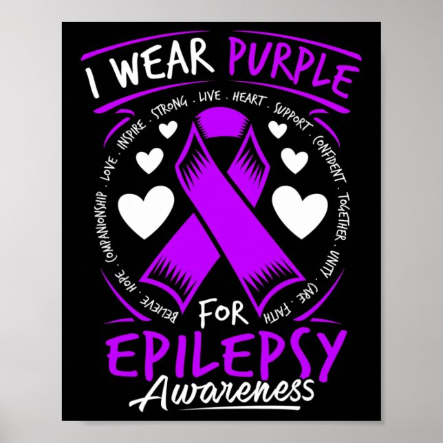 Poster Eu Visto Roxo Para A Consciência Da Epilepsia (Frente)