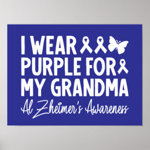 Poster Eu Visto Roxo para a consciência da minha avó Alzh