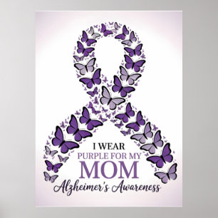 Poster Eu Visto Roxo para a Consciência da Minha Mãe Alzh