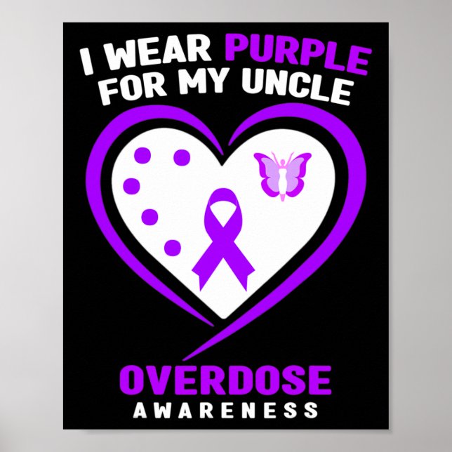 Poster Eu Visto Roxo Para A Consciência Da Sobredosagem D (Frente)