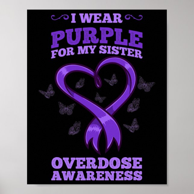 Poster Eu Visto Roxo Para A Consciência Da Sobredosagem D (Frente)