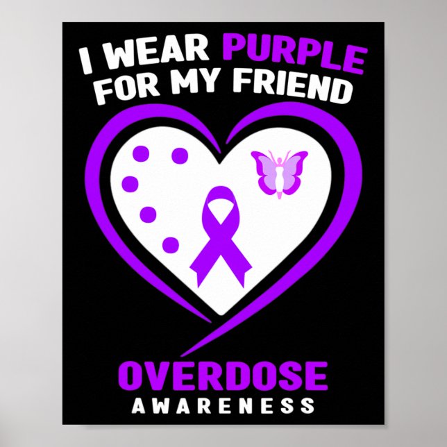 Poster Eu Visto Roxo Para A Consciência Da Sobredosagem D (Frente)
