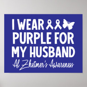 Poster Eu Visto Roxo para a consciência do meu marido Alz