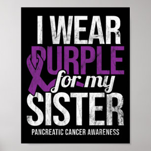 Poster Eu Visto Roxo Para Irmã Câncer de pâncreas Awarene