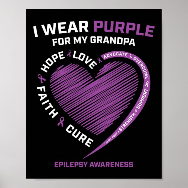 Poster Eu Visto Roxo Para O Meu Avô Epilepsy Awaries Ki (Frente)